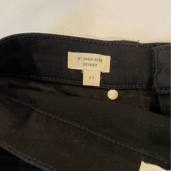 Madewell 9" High Rise Skinny Jeans Black Sz 37 J6547 Stretch Tencel Lunar - Picture 5 of 5